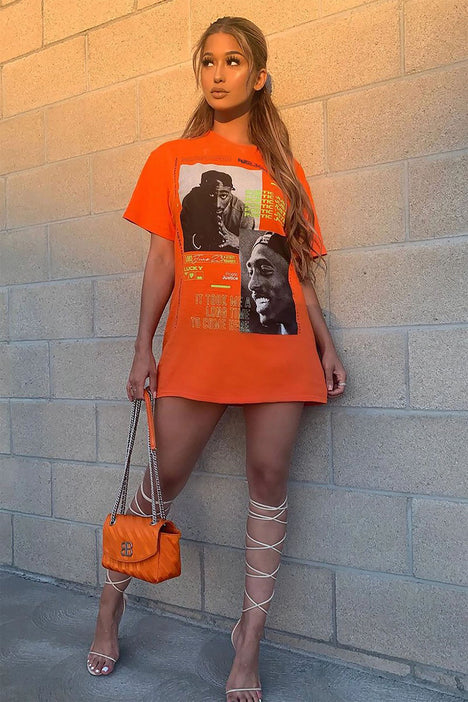 You Can Get It T-shirt Dress - Orange ...